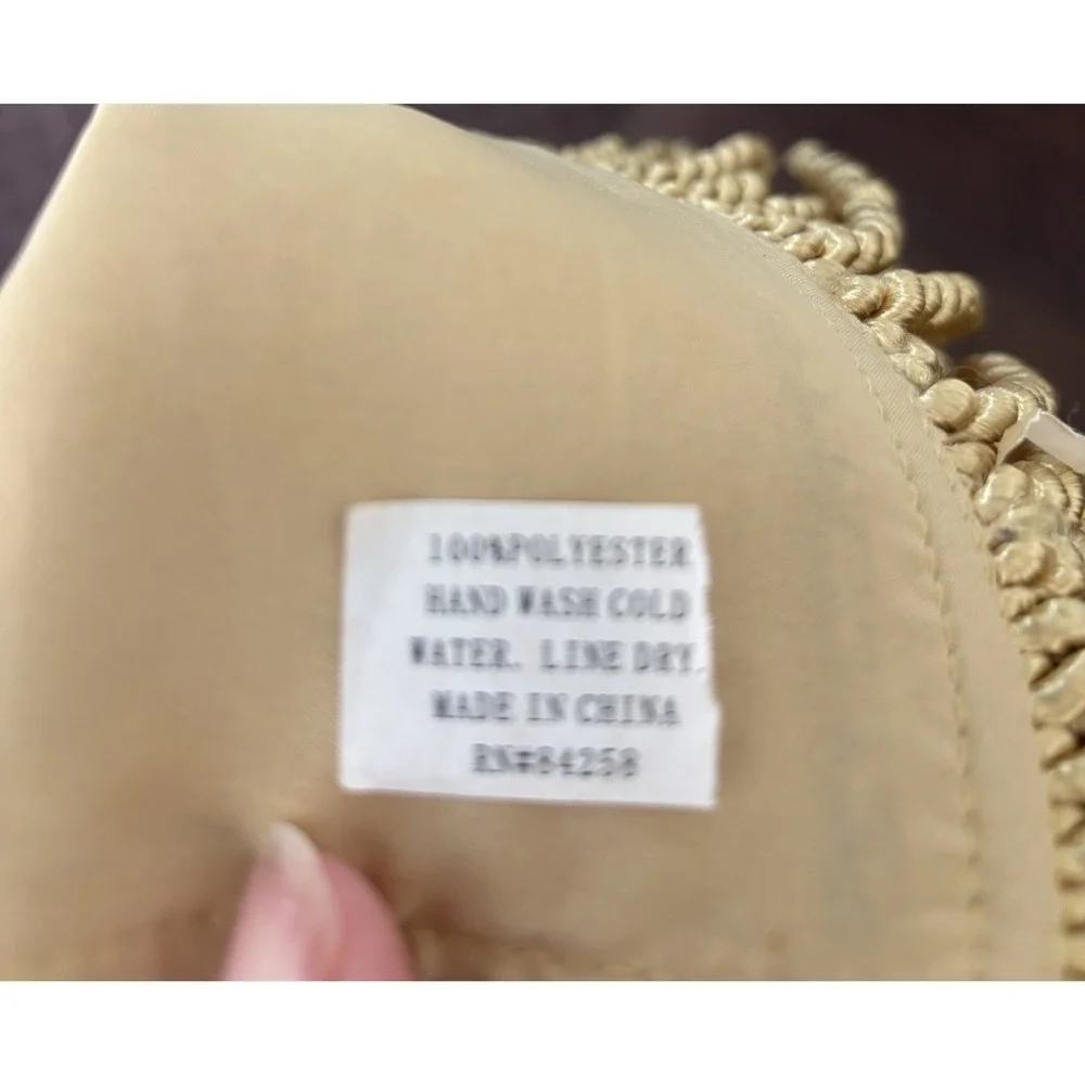 Gold Floral Damask Table Runner With Bullion Fringe Edge 13x 72